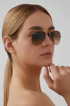 Очки Ray-Ban, золотой