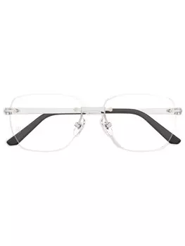 Очки с геометрической оправой Cartier Eyewear, серебряный
