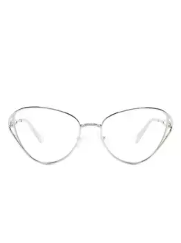 Очки с кристаллами Swarovski, серебяный