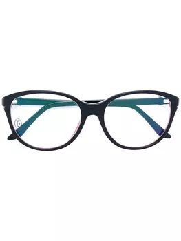Очки с круглой оправой Cartier Eyewear, черный