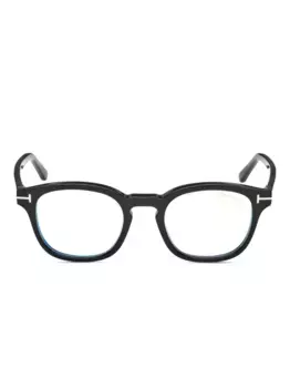 Очки с круглой оправой на застежке TOM FORD Eyewear, черный