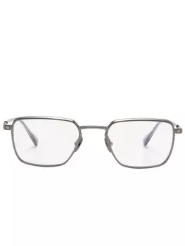 Очки с прямоугольной оправой и клипсами Snob, серебряный