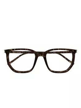 Очки Saint Laurent Eyewear в геометрической оправе, коричневый