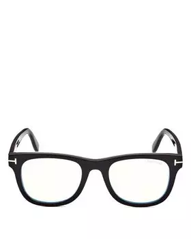 Очки Shiny Blonde Havana Square, синие светлые, 50 мм Tom Ford, цвет Black