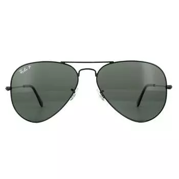 Очки солнцезащитные авиатор 3025 зеленые поляризованные 002/58 62мм Ray-Ban, черный