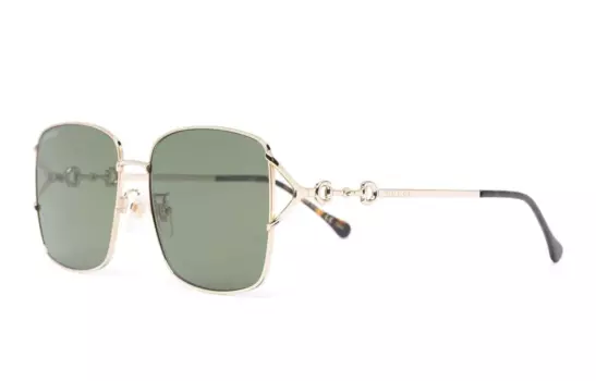 Очки солнцезащитные Gucci Unisex прямоугольные, золотой / черный