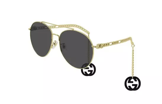 Очки солнцезащитные Gucci, золотой / черный