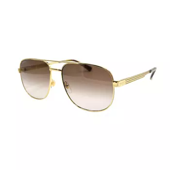 Очки солнцезащитные мужские Gucci Aviator Frame, золотой / бледно - коричневый