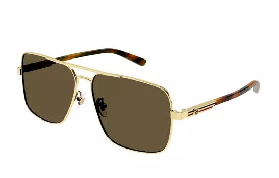 Очки солнцезащитные мужские Gucci Aviator, коричневый / золотой