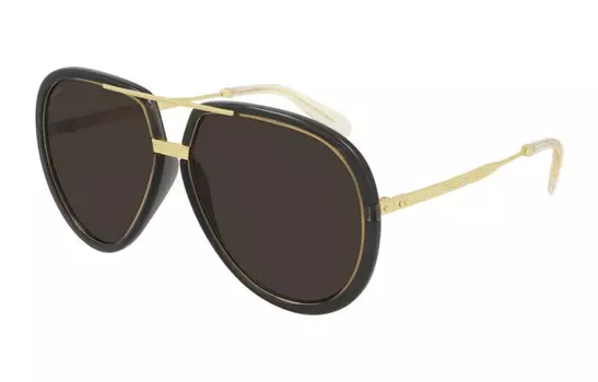 Очки солнцезащитные мужские Gucci, черный / золотой / белый