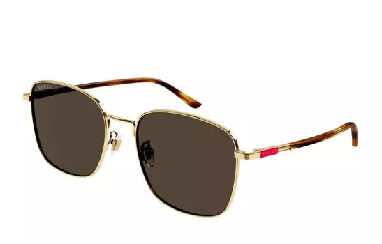 Очки солнцезащитные мужские Gucci, коричневый / красный / золотой