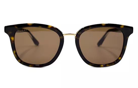 Очки солнцезащитные мужские Gucci с леопардовым принтом, коричневый