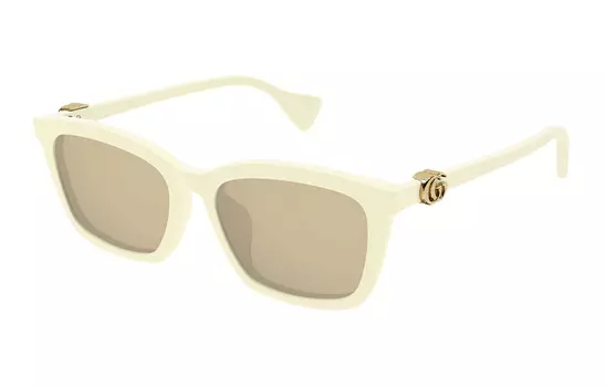 Очки солнцезащитные мужские Gucci в овальной форме, белый