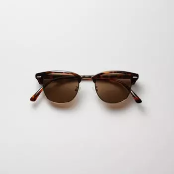 Очки солнцезащитные Uniqlo Browline с защитой от ультрафиолета, коричневый