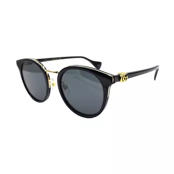 Очки солнцезащитные женские Gucci, черный / темно - серый / золотой