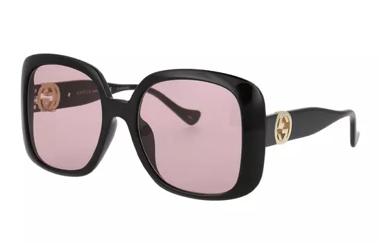Очки солнцезащитные женские Gucci с крупными линзами, розовый / черный