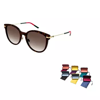 Очки солнцезащитные женские Gucci Square Frame, коричневый / красный