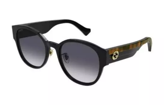 Очки солнцезащитные женские Gucci в форме панто, черный / коричневый