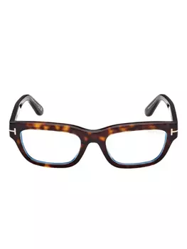 Очки TOM FORD Eyewear прямоугольные в черепаховой оправе, коричневый