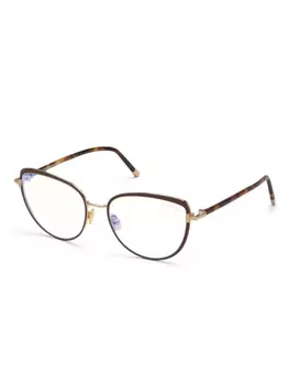 Очки TOM FORD Eyewear с геометрической оправой, коричневый
