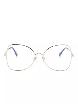 Очки TOM FORD Eyewear с геометрической оправой, коричневый