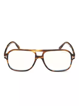 Очки TOM FORD Eyewear в квадратной оправе, коричневый