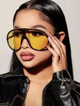 Очки унисекс в большой оправе, желтый