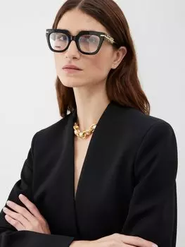 Очки в ацетатной оправе в d-образной оправе Fendi, черный