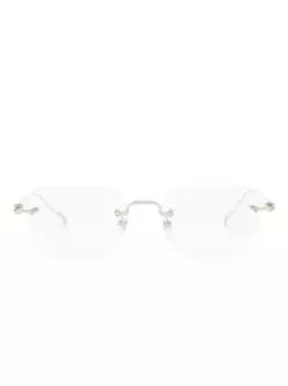 Очки в безободковой оправе с логотипом Cartier Eyewear, серебяный