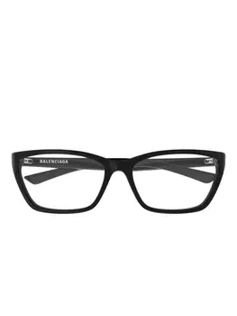 Очки в черной угловатой оправе Balenciaga Eyewear, черный