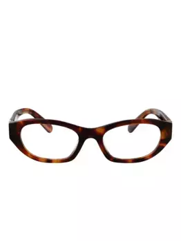 Очки в геометрической оправе черепахового цвета Miu Miu Eyewear, коричневый