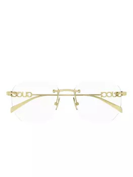 Очки в геометрической оправе Gucci Eyewear, золотой