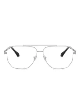 Очки в геометрической оправе Versace Eyewear, серебяный