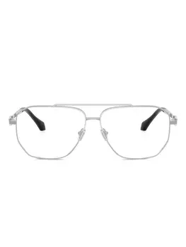 Очки в геометрической оправе Versace Eyewear, серебряный