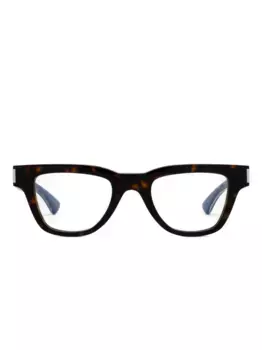 Очки в круглой оправе черепаховой расцветки Saint Laurent Eyewear, коричневый