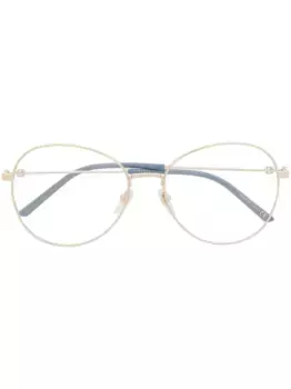 Очки в круглой оправе Gucci Eyewear, золотой