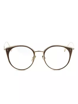 Очки в круглой оправе Linda Farrow, золотой