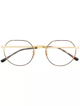 Очки в круглой оправе Ray-Ban, золотой