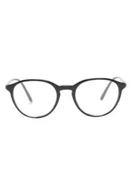 Очки в круглой оправе с логотипом GIORGIO ARMANI, черный