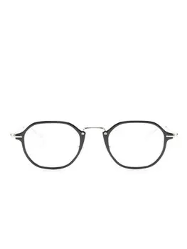 Очки в круглой оправе с логотипом Montblanc, черный