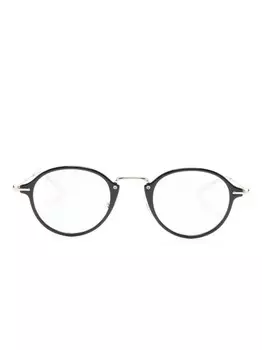Очки в круглой оправе с логотипом Montblanc, черный