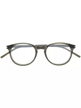 Очки в круглой оправе Saint Laurent Eyewear, зеленый
