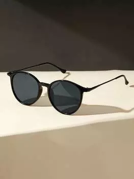 Очки в круглой оправе, серый