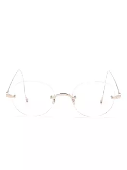 Очки в круглой оправе Thom Browne Eyewear, серебряный