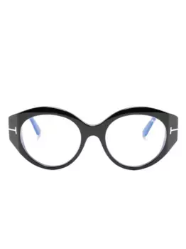 Очки в круглой оправе TOM FORD Eyewear, черный