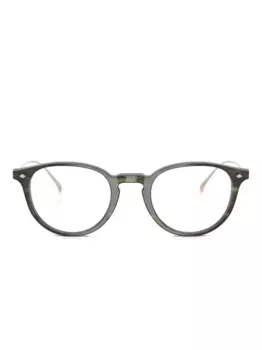 Очки в круглой оправе в полоску GIORGIO ARMANI, зеленый