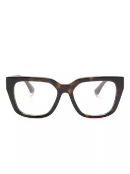 Очки в квадратной оправе черепаховой расцветки Burberry Eyewear, коричневый