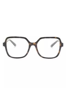 Очки в квадратной оправе черепаховой расцветки Dolce & Gabbana Eyewear, коричневый