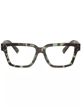 Очки в квадратной оправе черепаховой расцветки Dolce & Gabbana Eyewear, зеленый