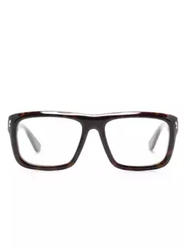 Очки в квадратной оправе черепаховой расцветки Gucci Eyewear, коричневый